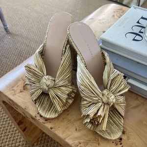 Loeffler Randall Penny Knot Heels Gold 9.5